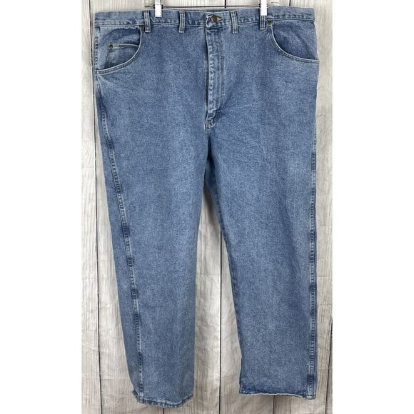 Wrangler Men's 48 x 30 Straight Leg Blue Jeans - Picture 2 of 9
